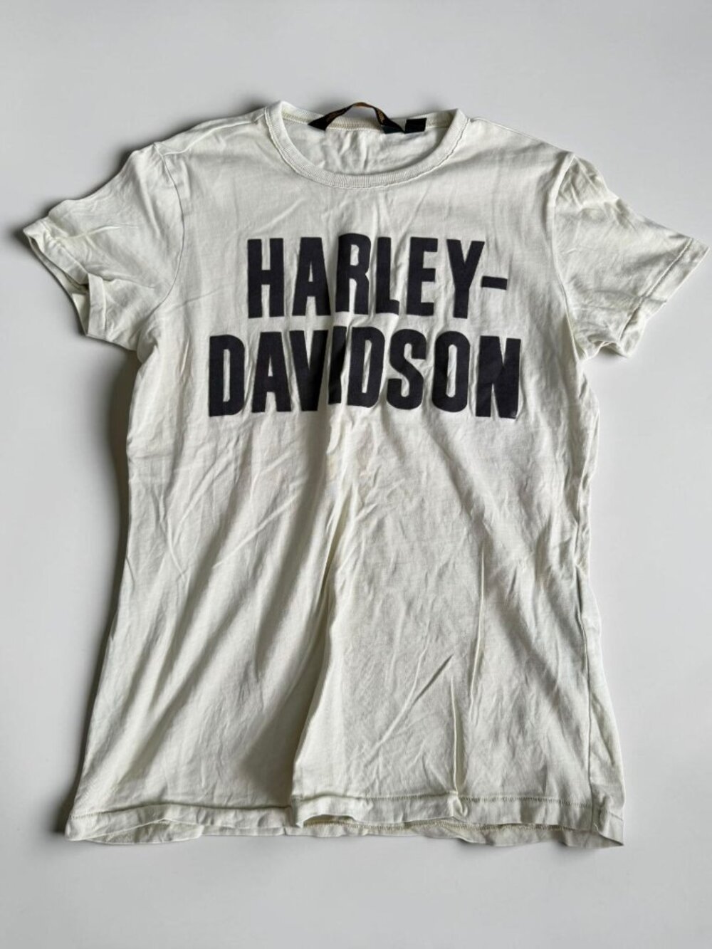 HARLEY DAVIDSON Women’s Beige Logo T shirt size Small